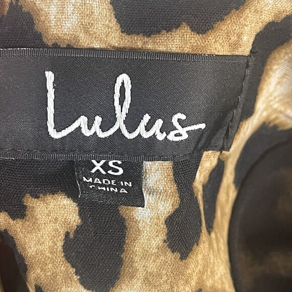 Lulu's Dress XS Wild Life Leopard Animal Print Long Sleeve Mini Party Homecoming - Picture 9 of 12
